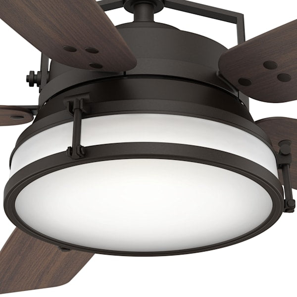 Casablanca Caneel Bay Outdoor 56 inch Ceiling Fan with LED Light - Maiden Bronze/Smoked Walnut