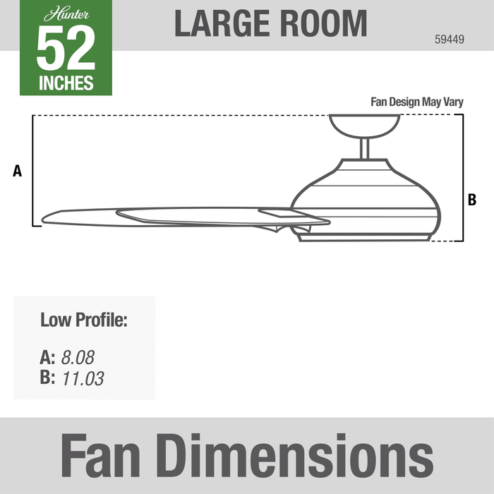 Hunter 52-Inch Dempsey Noble Bronze Low Profile No Light Ceiling Fan