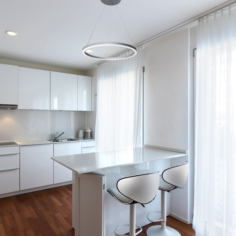 VONN Tania 24" VMC31640AL Modern Circular LED Chandelier with Adjustable Suspension in Silver