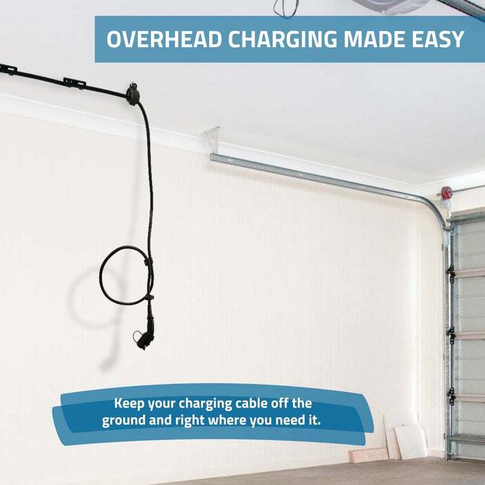 EvoCharge EV Charging Cable Management Kit, Ceiling and Wall Mount EV Cable Holder, Fits Most Level 2 Chargers, Organize Your EV Charge Cable and