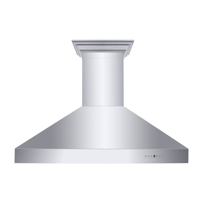 ZLINE 667CRN Professional 400 CFM Convertible Vent Wall Mount Range Hood in Stainless Steel with Crown Molding