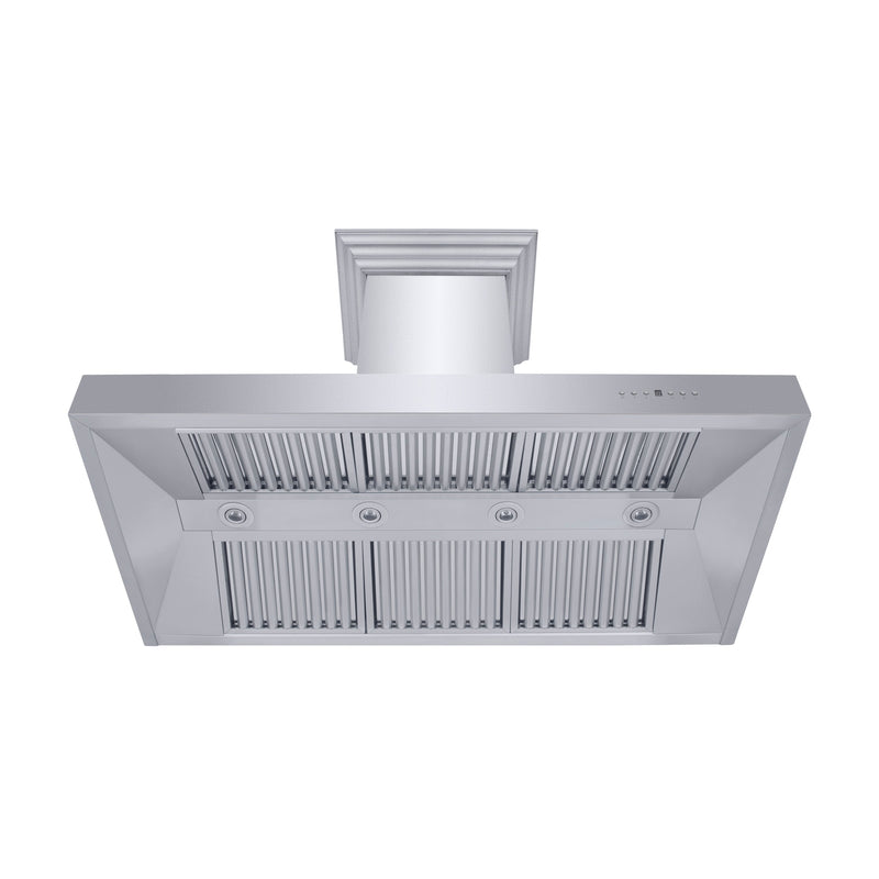 ZLINE 667CRN Professional 400 CFM Convertible Vent Wall Mount Range Hood in Stainless Steel with Crown Molding