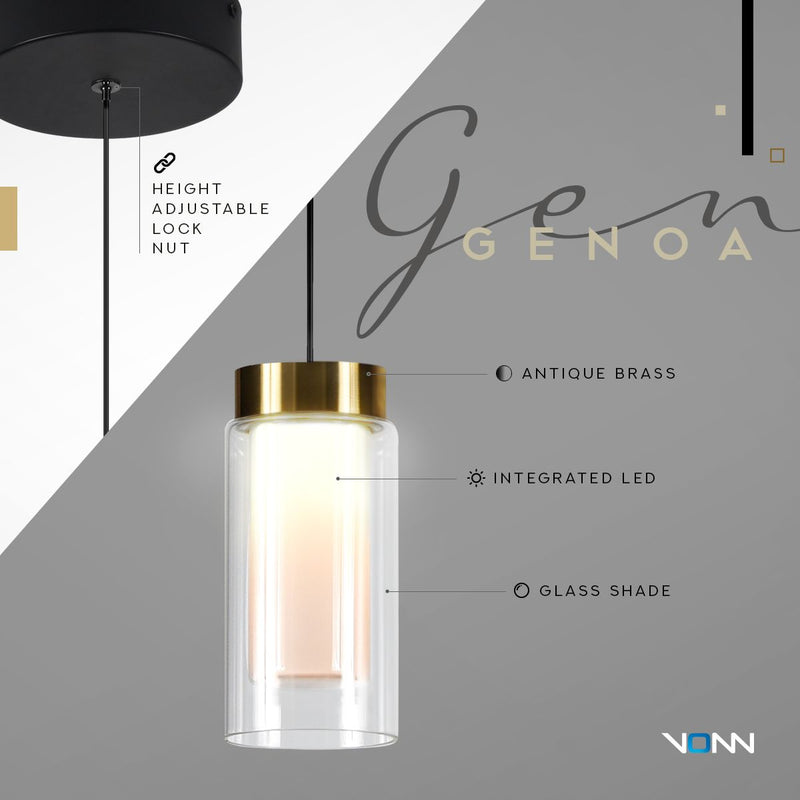 VONN Genoa 5" VAP2111BL Integrated LED Pendant Light