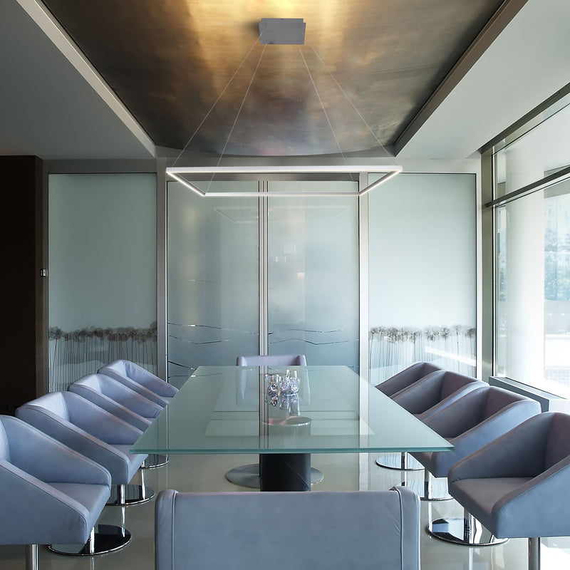 VONN Atria 51" VMC35512AL Modern Square LED Chandelier in Silver