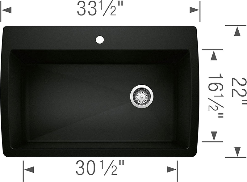 Blanco Diamond Super Single Dual Mount SILGRANIT Kitchen Sink