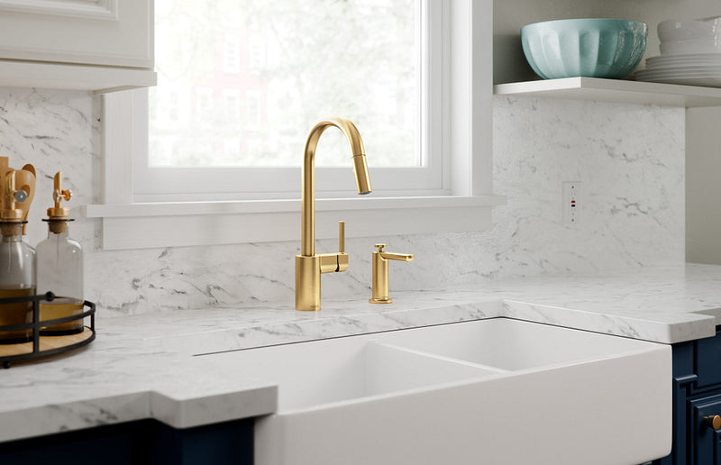 Moen Align Brushed Gold One-Handle High Arc Pull-Down Kitchen Faucet