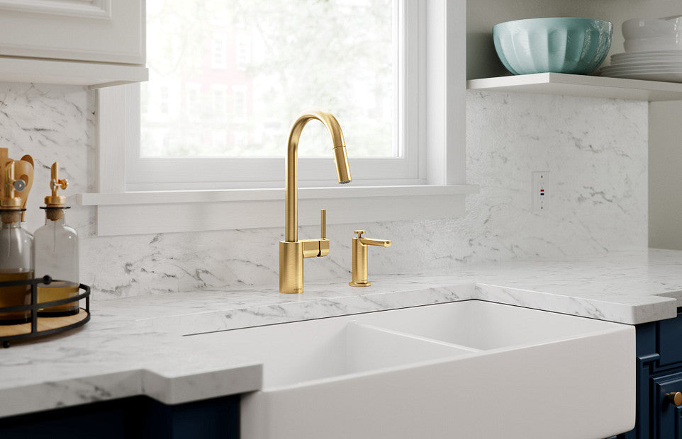 Moen Align Brushed Gold One-Handle High Arc Pulldown Kitchen Faucet