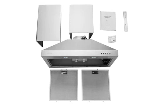 Hauslane 30" WM-530SS-30B 750 CFM Chef Convertible Stainless Steel Wall-Mounted Range Hood