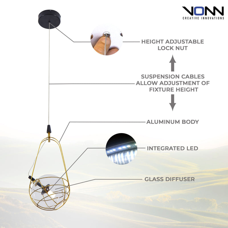 VONN Artisan Firenze VAP2151AB Integrated LED Pendant Light