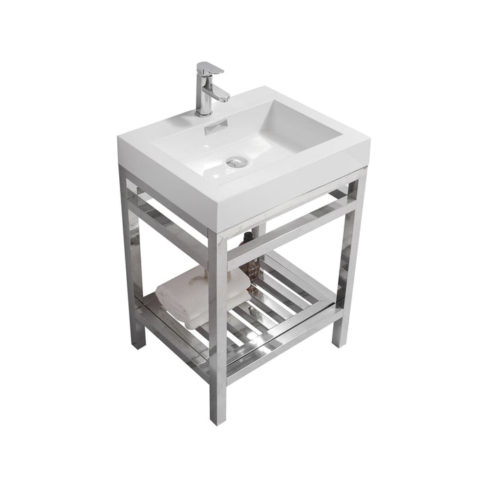 KubeBath Cisco 24" Stainless Steel Console with Acrylic Sink