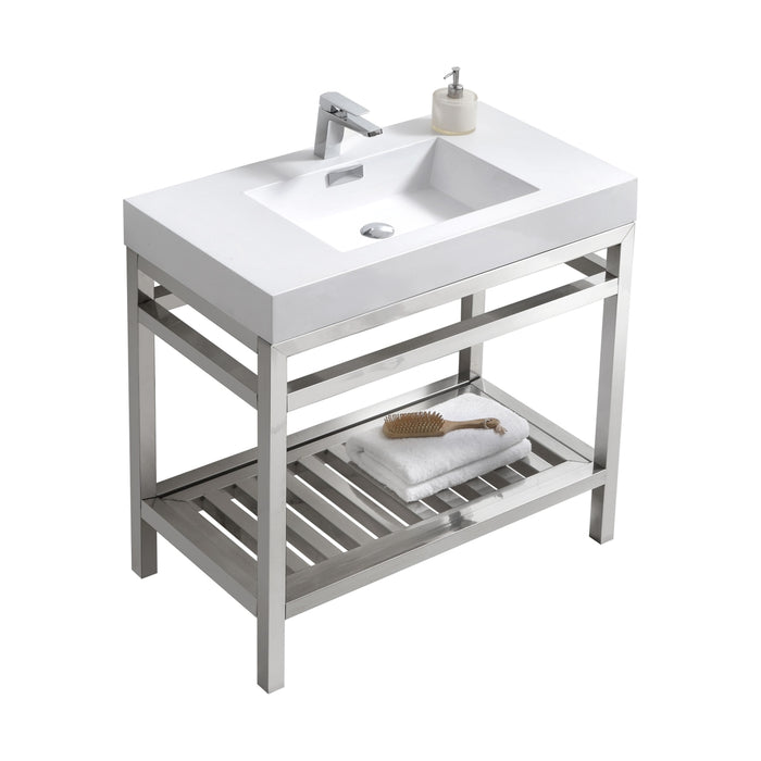 KubeBath Cisco 36" Stainless Steel Console with Acrylic Sink