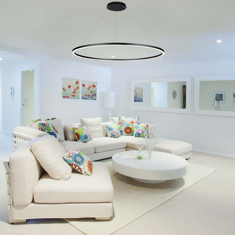 VONN Tania 51" VMC34912BL Modern Circular LED Chandelier in Black