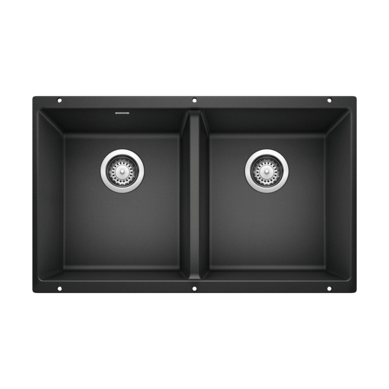 Blanco PRECIS Equal Double Bowl 29.75 in SILGRANIT Kitchen Sink