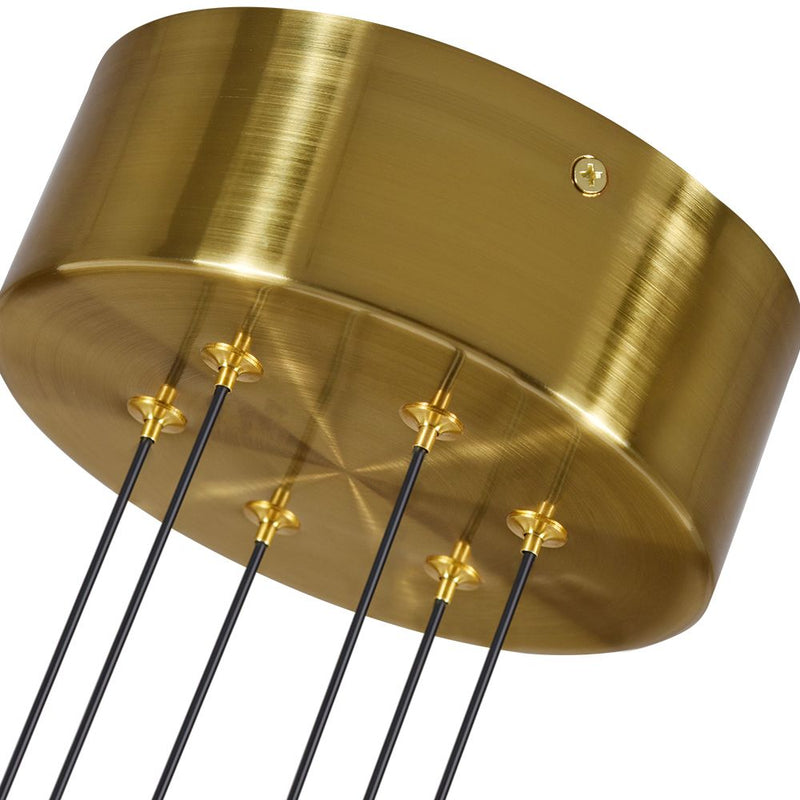 VONN Torino 39" VAC3196AB Integrated LED Chandelier with Rotating LED Disks in Antique Brass