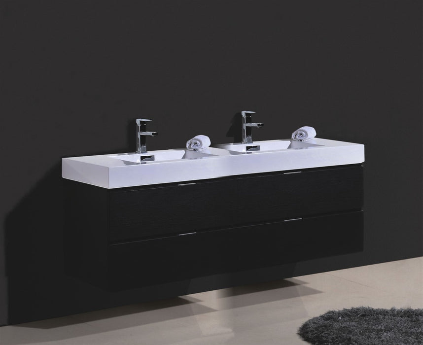 KubeBath Bliss 80" Double Sink Wall Mount Modern Bathroom Vanity