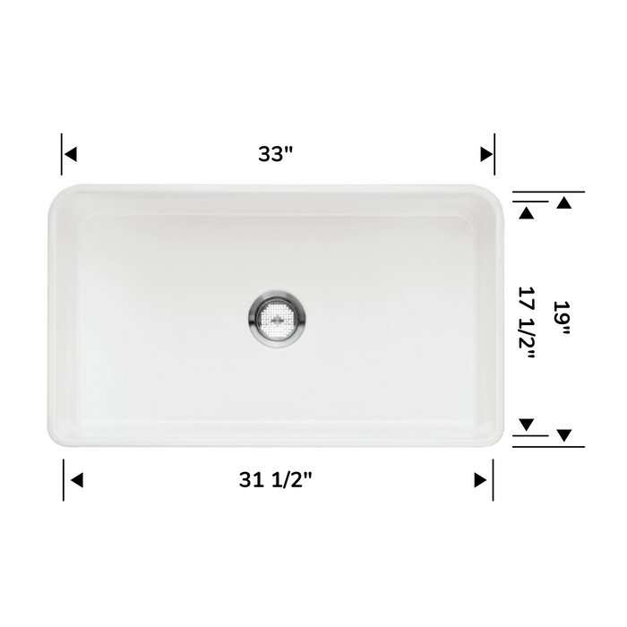 Blanco Cerana 33" Apron Single Bowl - 525012 White Kitchen Sink