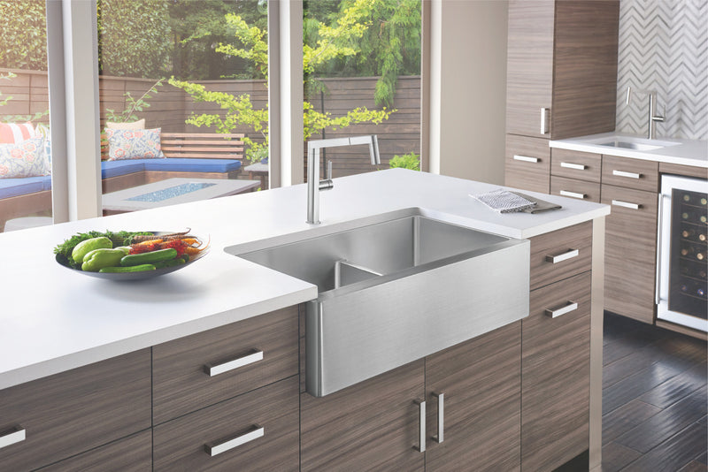 Blanco Quatrus R15 Apron 1 3/4" Width Low Divide Stainless Steel Sink 525242