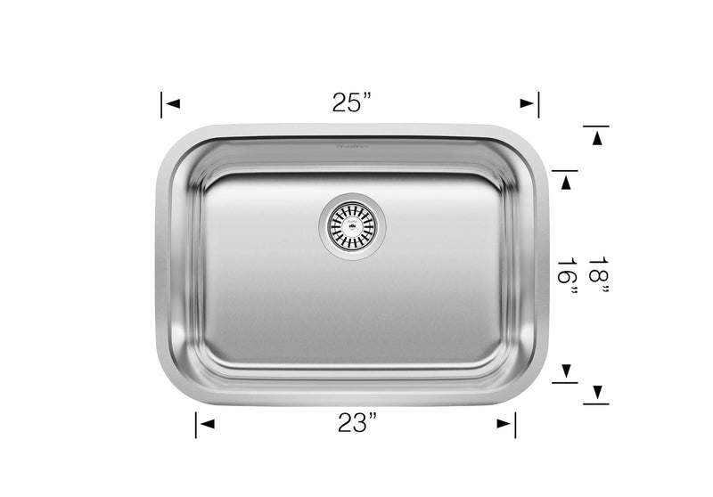 Blanco Stellar Medium Single Bowl Stainless Steel Sink - 441025