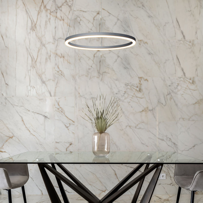 VONN Tania 24" VMC31640AL Modern Circular LED Chandelier with Adjustable Suspension in Silver