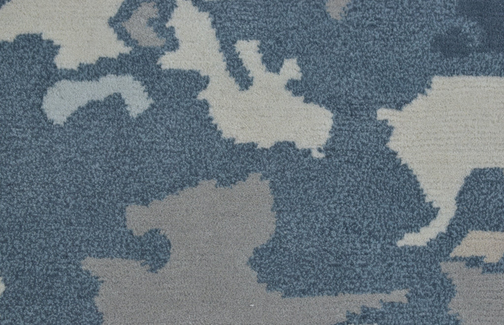 Organic Weave Branksome Wool Handknotted Blue/Grey Rug