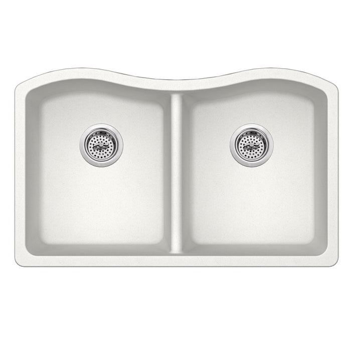 Cahaba Undermount 32-1/2 in. 50/50 Quartz Kitchen Sink - Alpine White