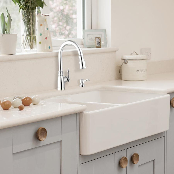 Cahaba Traditional Single Handle Pull-Down Kitchen Faucet with Soap Dispenser