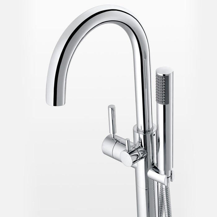 Cahaba Caylin Single Handle Freestanding Tub Faucet with Handshower in Chrome
