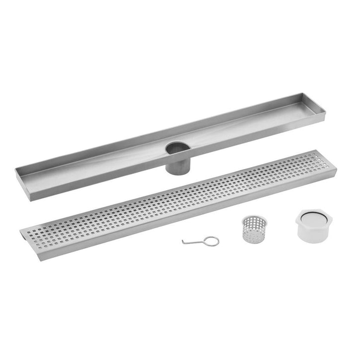 Cahaba Stainless Steel Square Grate Linear Shower Drain