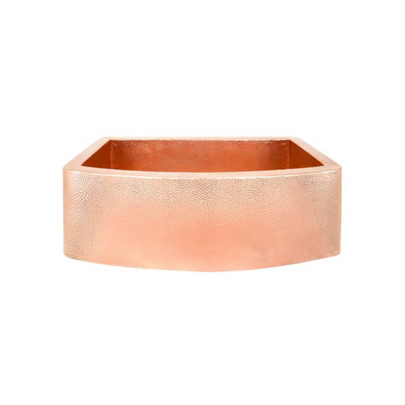 Native Trails Rhapsody Hammered Copper Curved Farmhouse Apron Kitchen Sink