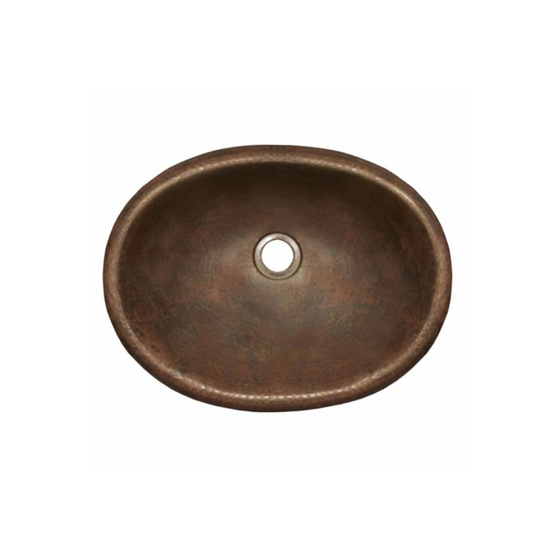 Native Trails Rolled Baby Classic Oval Drop-in Hand Hammered Copper Bathroom Sink
