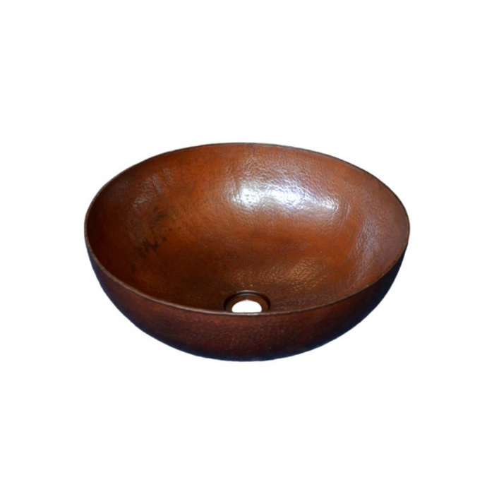 Native Trails Maestro Round Hammered Copper Vessel Bathroom Sink