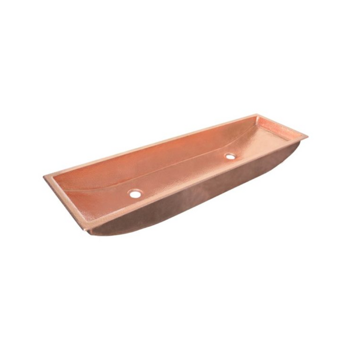 Native Trails Trough 48-Inch Hand Hammered Copper Rectangular Bathroom Sink