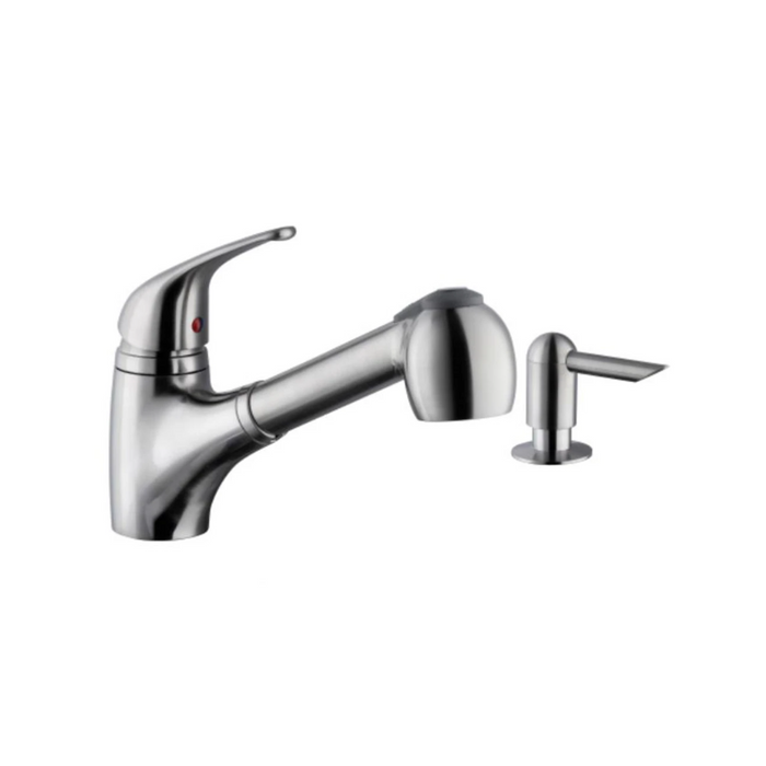 Cahaba Low Profile Single Handle Pull-Out Kitchen Faucet with Soap Dispenser