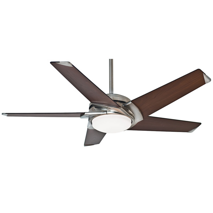Casablanca Stealth DC with LED Light 54 inch Ceiling Fan - Brushed Nickel/Walnut