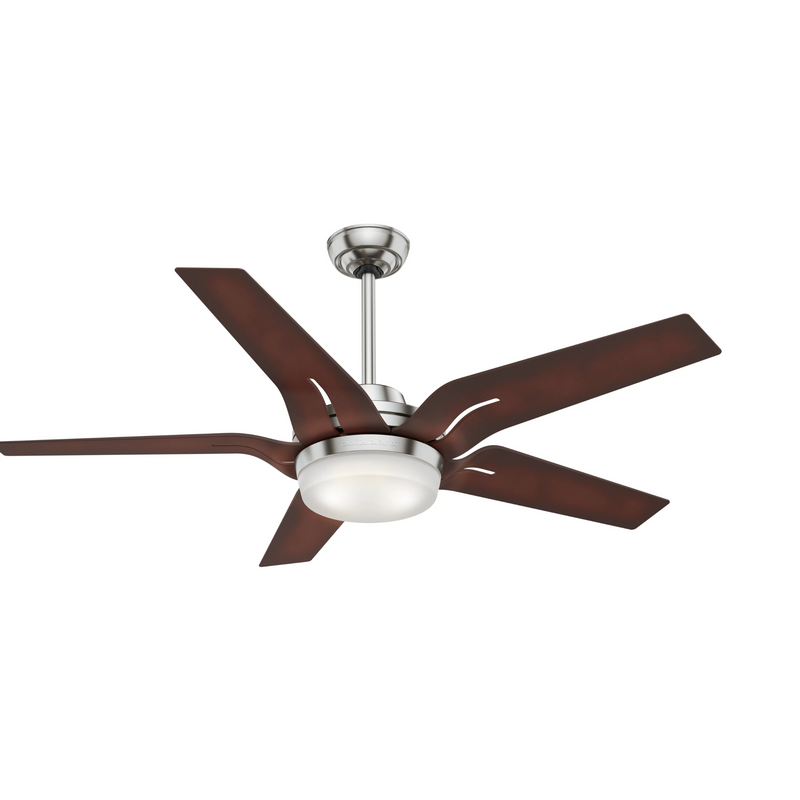 Casablanca Correne 56 Inch Ceiling Fan with LED Lights - Brushed Nickel/Coffee Beech