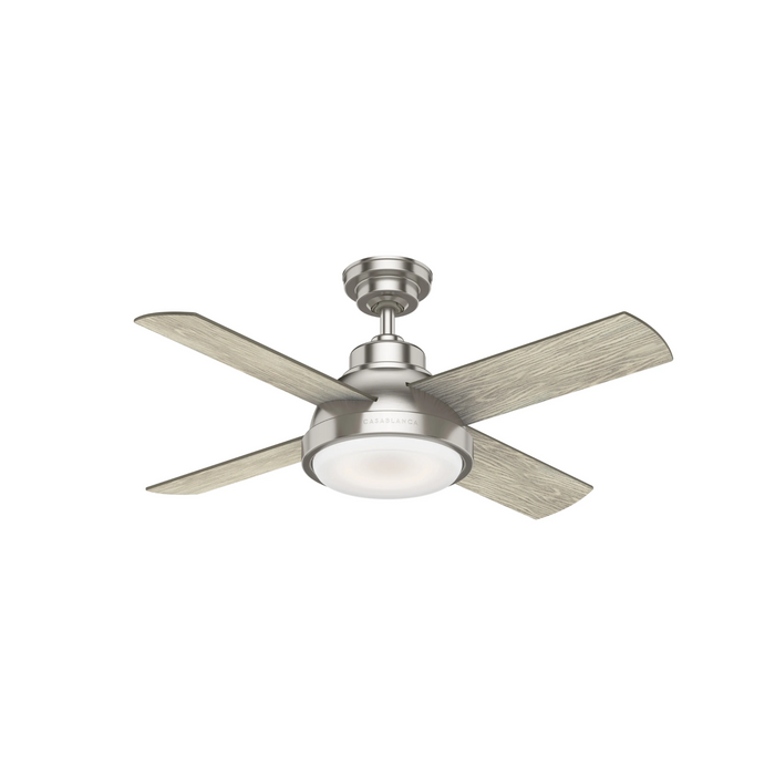 Casablanca Levitt 44 Inch Ceiling Fan with LED Light - Brushed Nickel/Brushing Barnwood