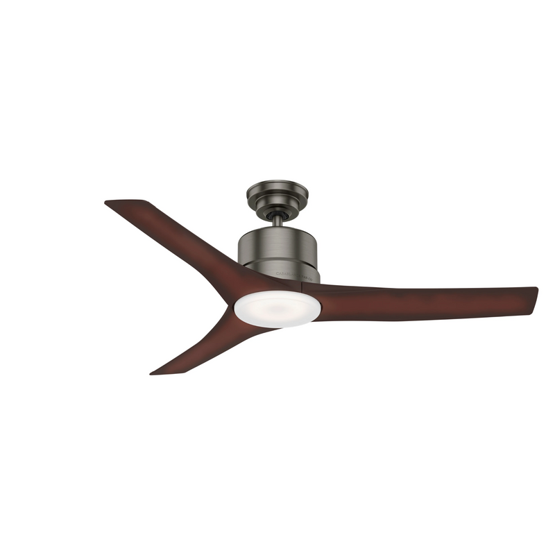 Casablanca Piston Outdoor 52 Inch Ceiling Fan with LED Lights - Brushed Slate/Coffee Beech