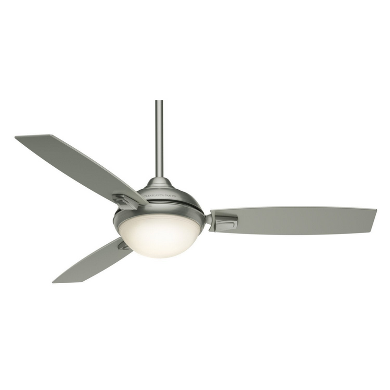Casablanca Verse Outdoor 54 Inch Ceiling Fan with LED Light - Brushed Nickel/Black Mahogany