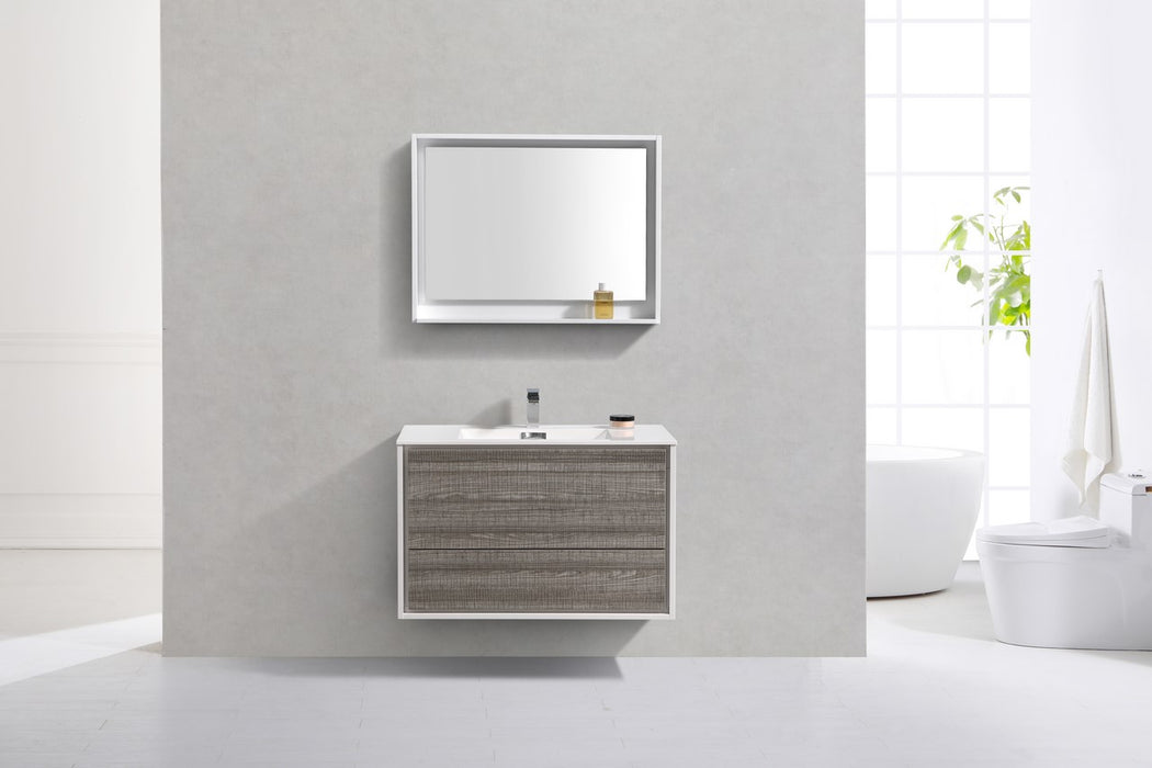 KubeBath DeLusso 36" Wall Mount Modern Bathroom Vanity