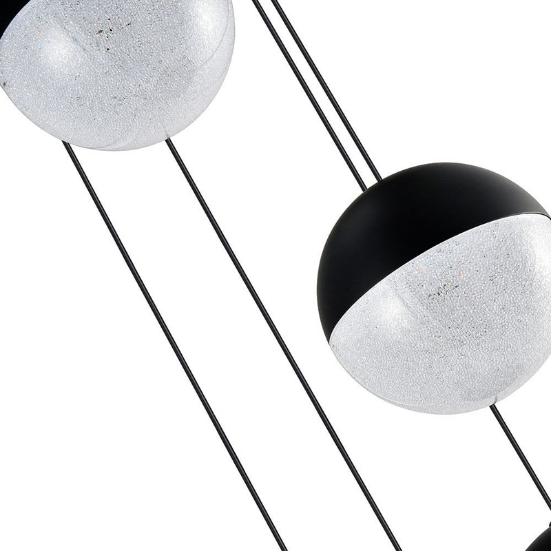 VONN Ravello 5-Light VAC3285BL Integrated LED Chandelier with Globe Shades in Black