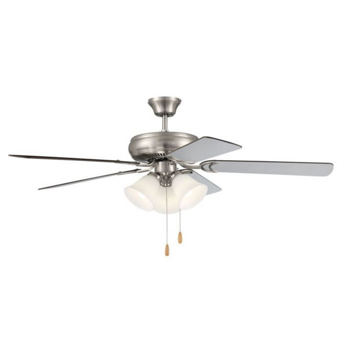Craftmade Decorator's Choice 52-inch Ceiling Fan with 3 Lights in Brushed Polished Nickel