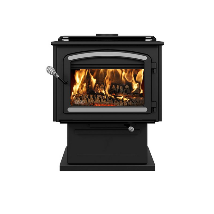 Drolet DB03131 Escape 2100 Wood Burning Stove with Brushed Nickel Trims