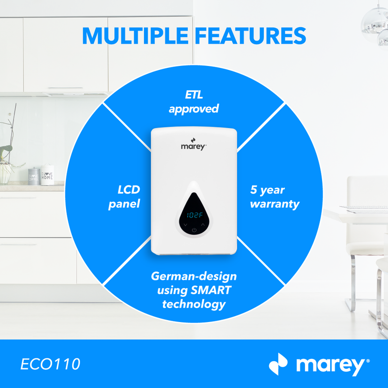 Marey ECO110 Self-Modulating Point of Use Tankless Electric Water Heater