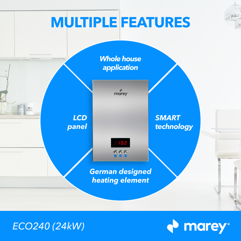 Marey ECO240 Self-Modulating Multiple Points of Use Tankless Electric Water Heater