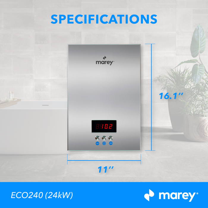 Marey ECO240 Self-Modulating Multiple Points of Use Tankless Electric Water Heater