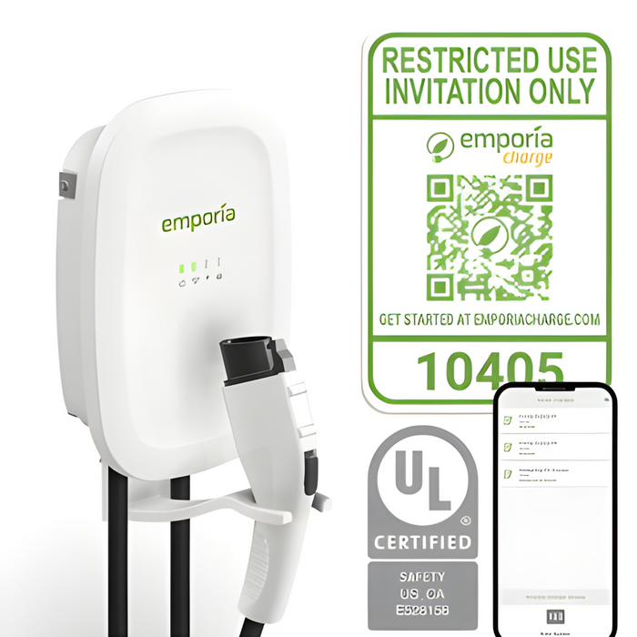 Emporia Level 2 48 AMP EV Charger UL Listed with ProControl - Charging with Access Control