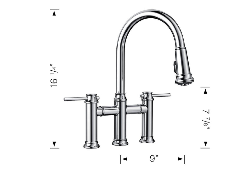 Blanco Empressa Bridge Pull-Down Kitchen Faucet 1.5 GPM