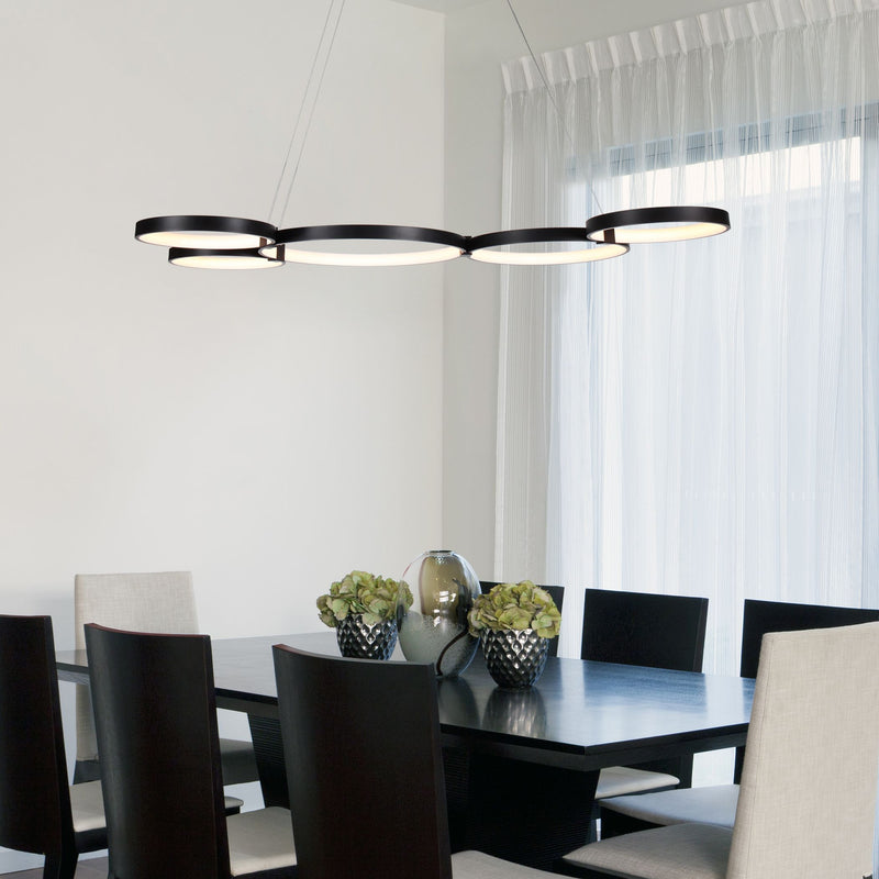VONN Capella 50" VMC32410BL Multi-Ring LED Chandelier in Black