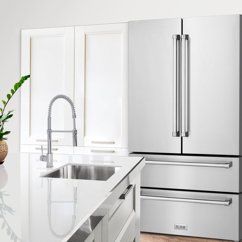 ZLINE 36" 22.5 cu. ft French Door Refrigerator with Ice Maker -  Stainless Steel (RFM-36)