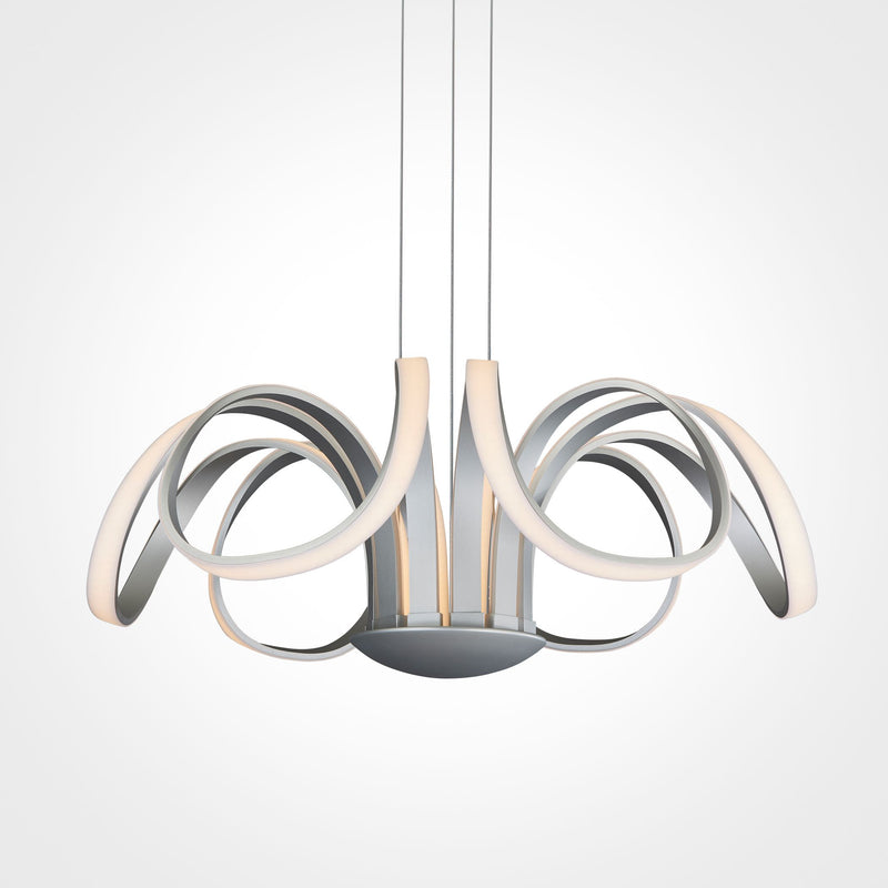 VONN Capella 30" VMC32420AL Multi-Modern Flower-Petal LED Chandelier in Silver